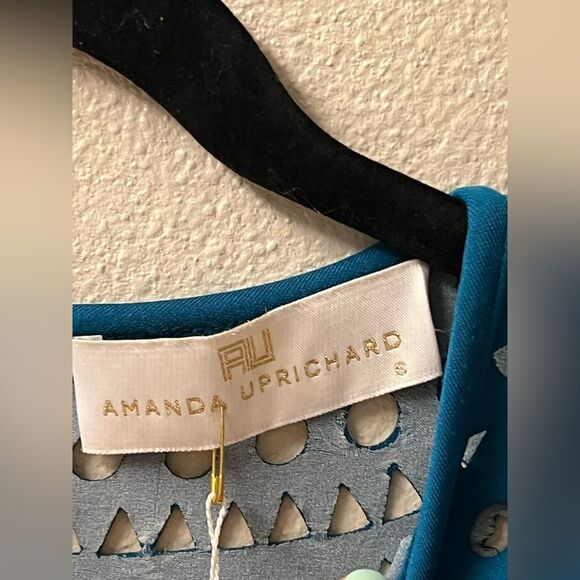 Amanda‎ Uprichard Blue Embellished Pleated A-Line Dress - Picture 6 of 10